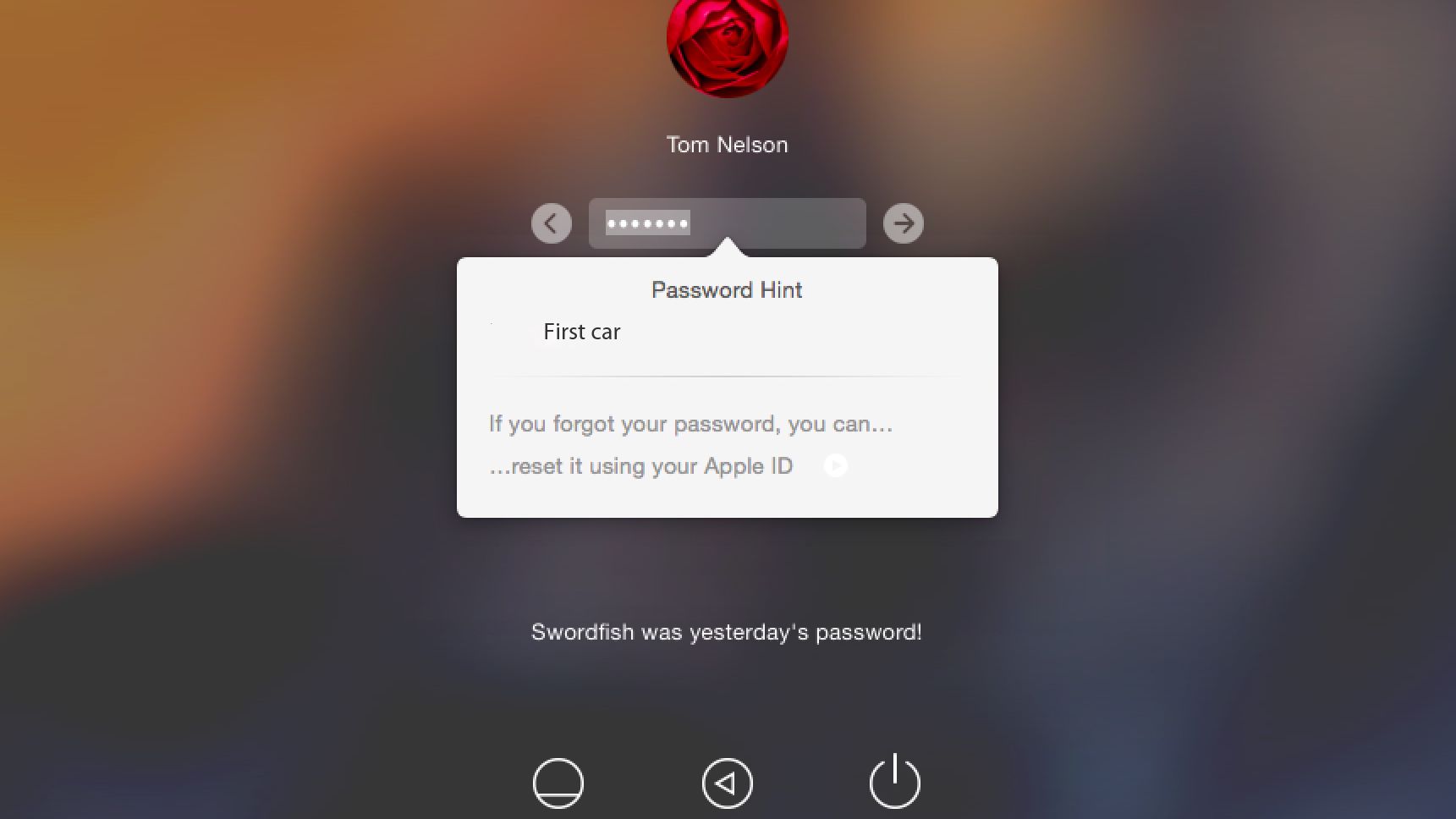 reset password for mac